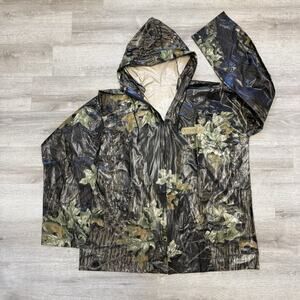 Outdoor Life Rain Jacket Size L Large Camoflauge Leaf Zip Up Pockets Hoodie NEW